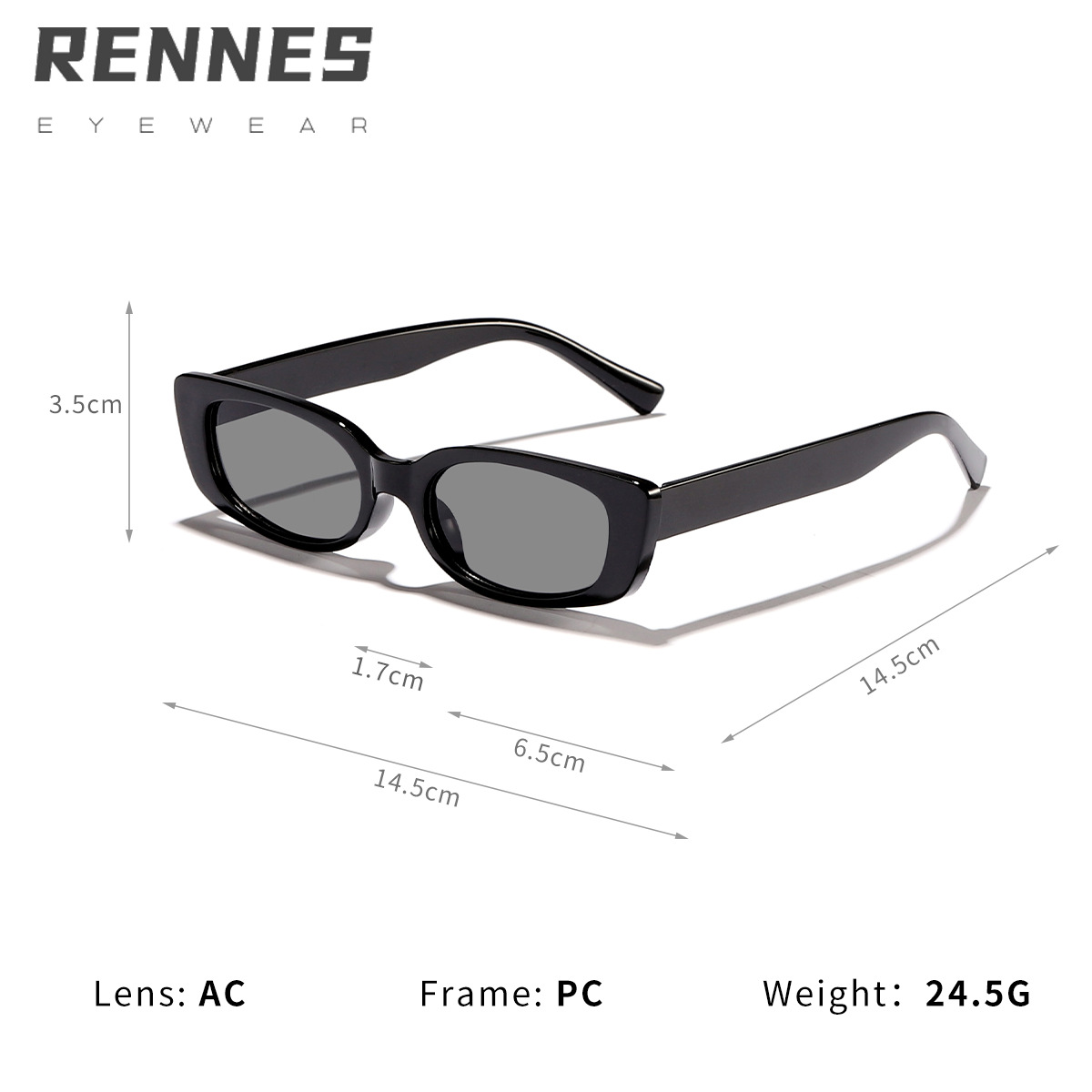 Nuevo estilo transfronterizo retro pequeño marco rectangular moda gafas de sol mujeres europeas y americanas color gelatina parasol gafas de sol Sunglasses