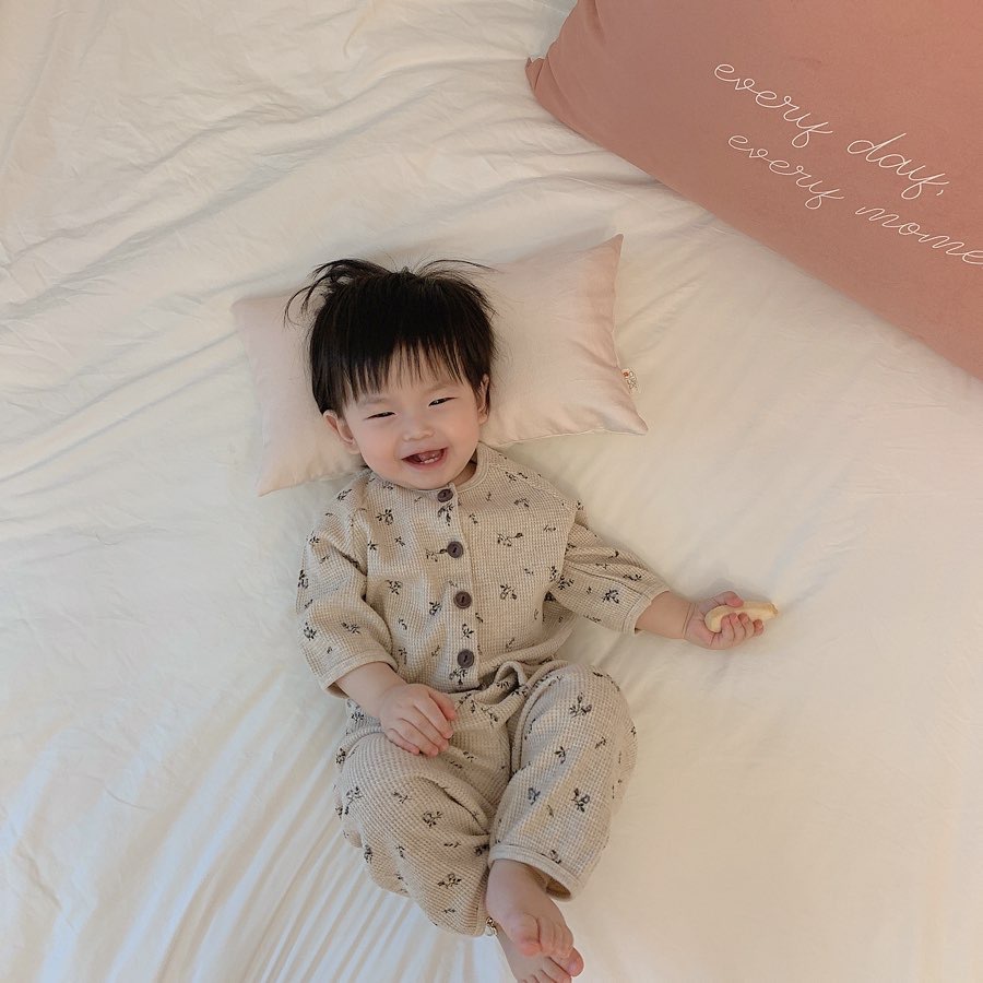 2 Piece Set Quantity Home Occasion Round Neck Neckline Fashion Flower Printing Cotton Underwear & Sleepwear