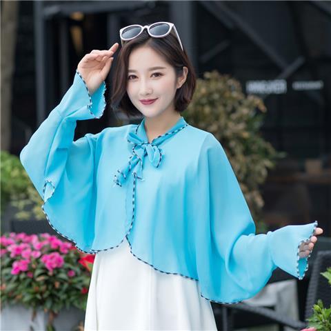 Sun protection shawl women's chiffon sunshade versatile shawl summer new style cycling and driving sun protection clothing multi-purpose cloak for women