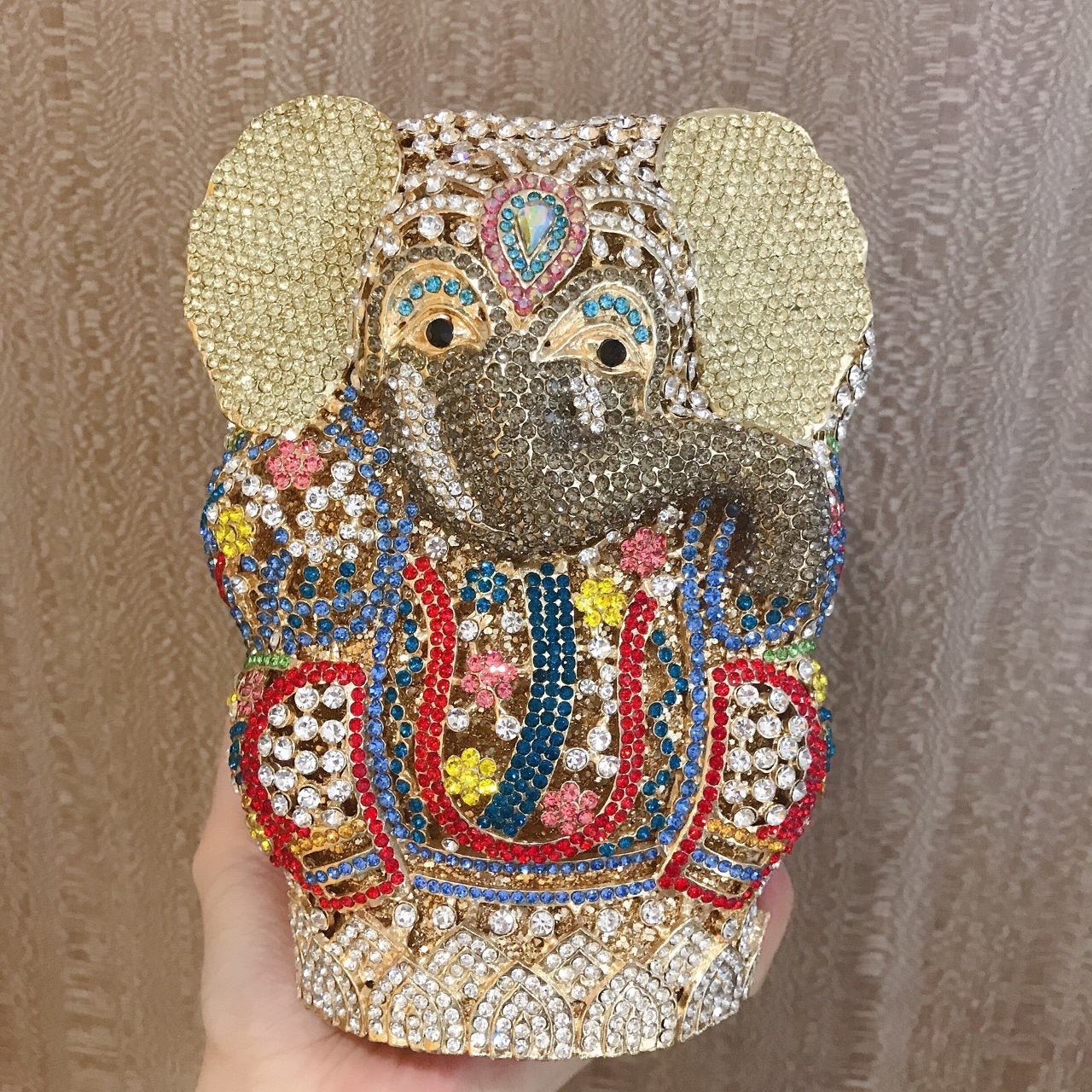 Bolsa de banquete de diamantes transfronterizos caja dura de metal bolso de diamantes bolso de mano de mujer embrague