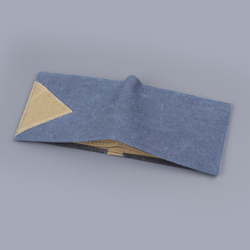 Cartera de denim para hombres cartera de lona corta 9 tarjetas para tarjetas de licencia de conducir cartera pequeña para hombres