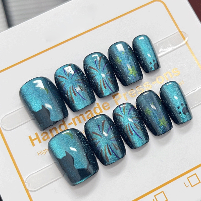 Yiyi Dance 10 piezas de uñas hechas a mano, terapia de luz, uñas, dopamina, uñas, uñas, parches al por mayor