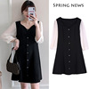 2021 spring and summer new large women’s dress fat mm medium length French fashion seven point sleeve dress