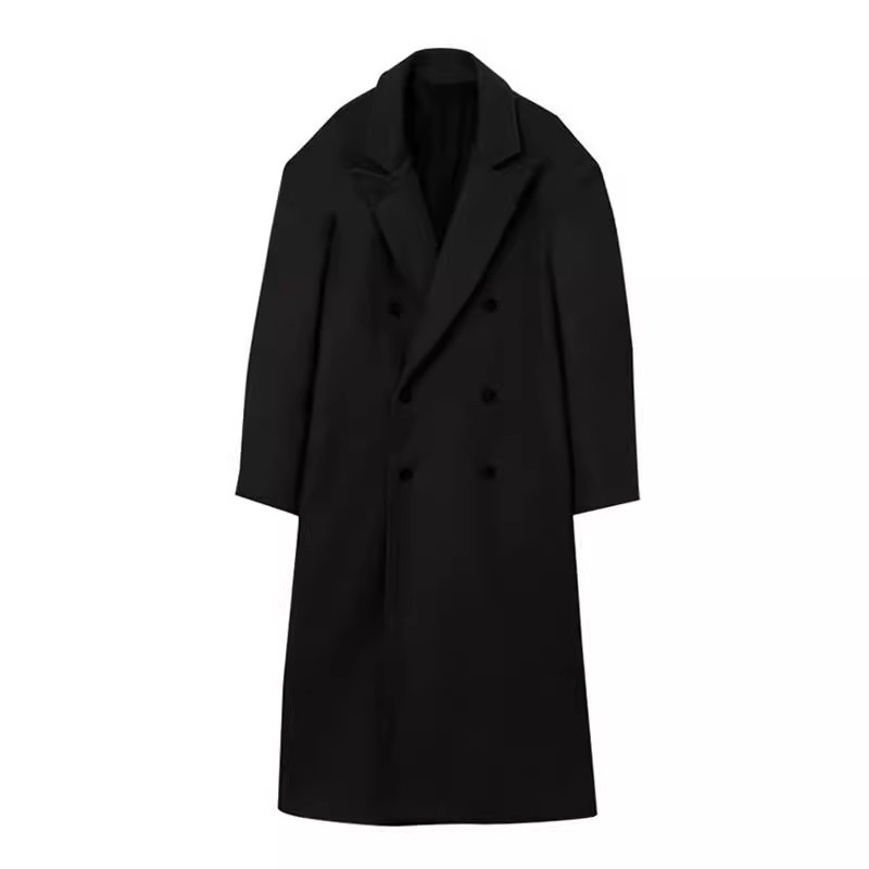 秋冬の毛のコートの男性の二重の風の服の中で長いタイプは膝の韓国版の高級感のカシミヤのラシャのコートの潮流を越えます。