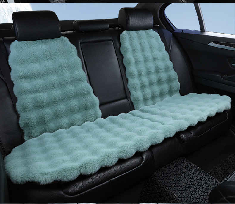 temu Amazon new bubble velvet car cushion rabbit plush warm winter three-piece plush