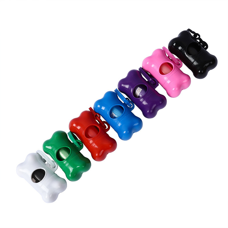 Mascota perro hueso inodoro con bolsa de basura bolsa de inodoro portátil color logotipo serigrafía fábrica al por mayor