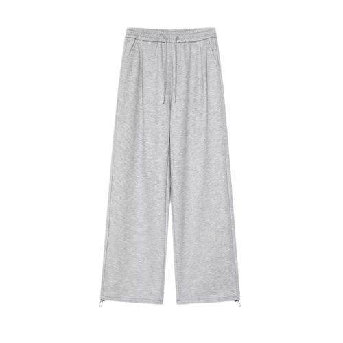 White flower gray sweatpants for men and women, spring and autumn new American retro trendy brand loose drapey wide-leg pants straight-leg sports pants