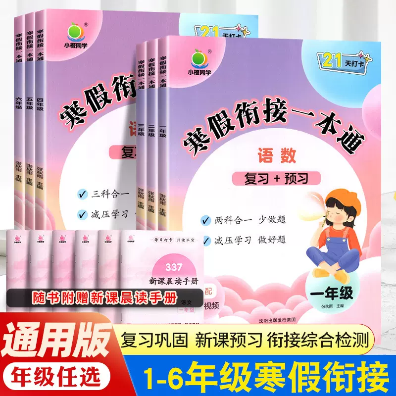 2024版小橙同学寒假衔接一本通小学一年级二年级三四五六年级下册
