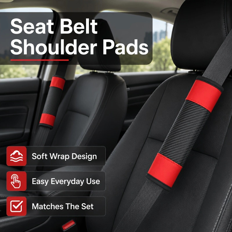 Cross-Border Foreign Trade Specializes in Supplying a 6-Piece Car Interior Set: Steering Wheel Cover, Shoulder Protector, Gear Shift Cover, Handbrake Cover, Armrest Pad