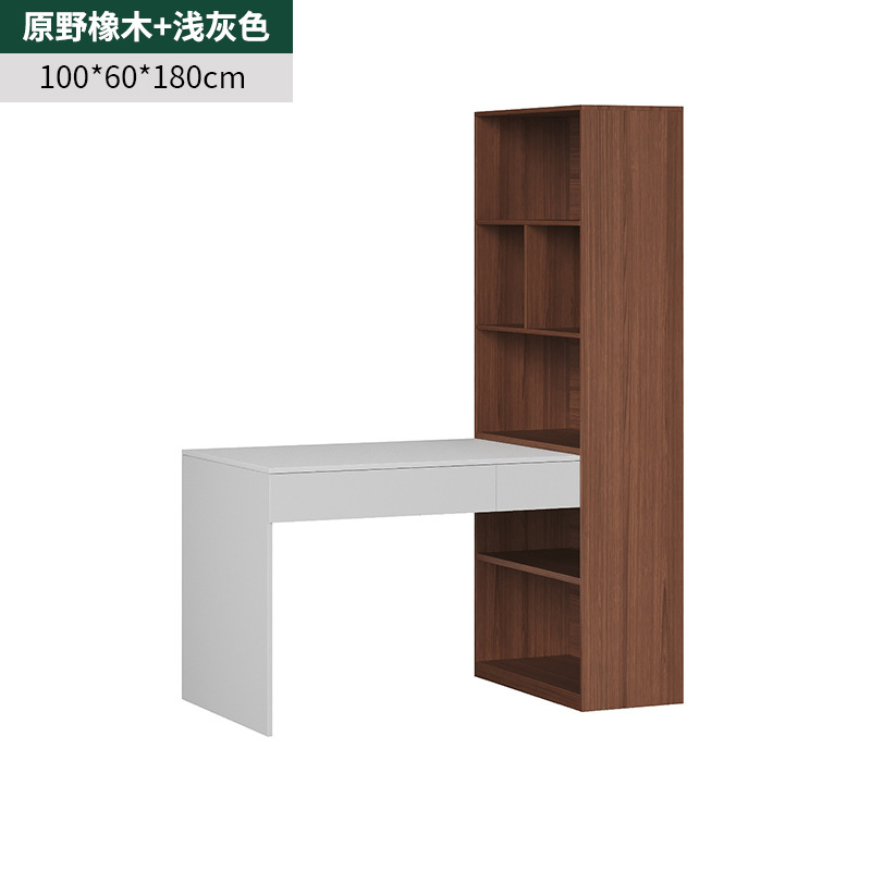 Escritorio de estudiantes dormitorio doméstico contra la pared tabla estrecha con estante de esquina escritorio de computadora simple gabinete de almacenamiento escritorio integrado