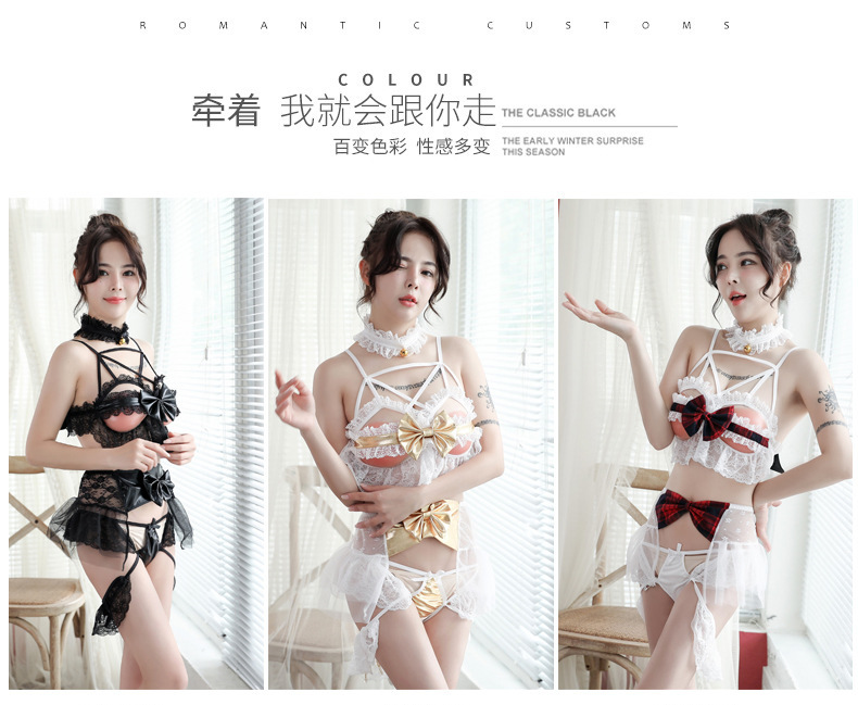 Devil Role Play Lingerie Set with Collar, Top, Skirt and Panties — detail image 7