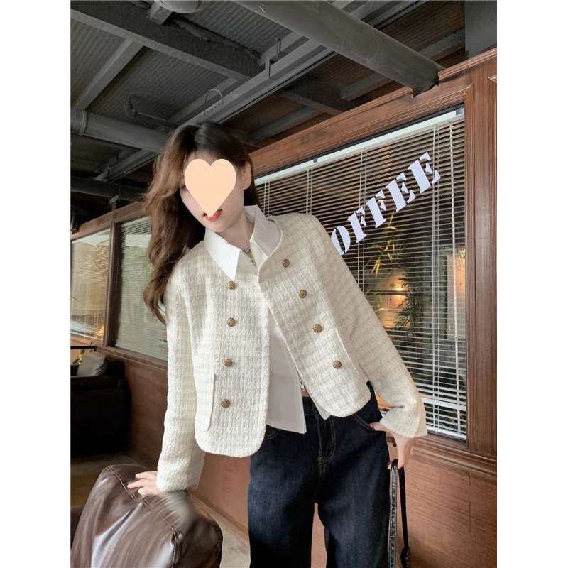 Chanel-Style Short Jacket Women's Autumn 2025 New Design Short Tweed Long-Sleeve Versatile Top Trendy