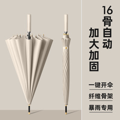 16本骨傘 自動傘 特大サイズ 大型メーカー卸売 直柄ロングハンドル ビジネス傘 ロゴ印刷可能 在庫あり