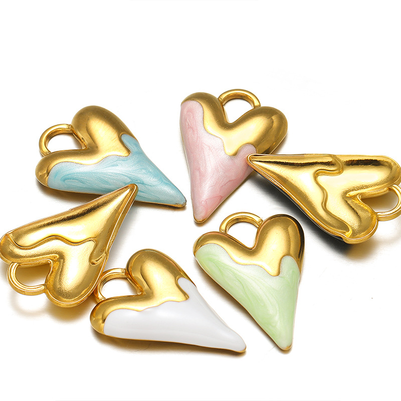 Metal Material 5 PCS/Package Metal Heart Shape Pendant