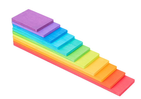 Bloques de construcción de arco iris grandes, superpuestos, superpuestos, cognición de alto color, rompecabezas de jardín de infantes, fabricantes de bloques de construcción de educación temprana al por mayor
