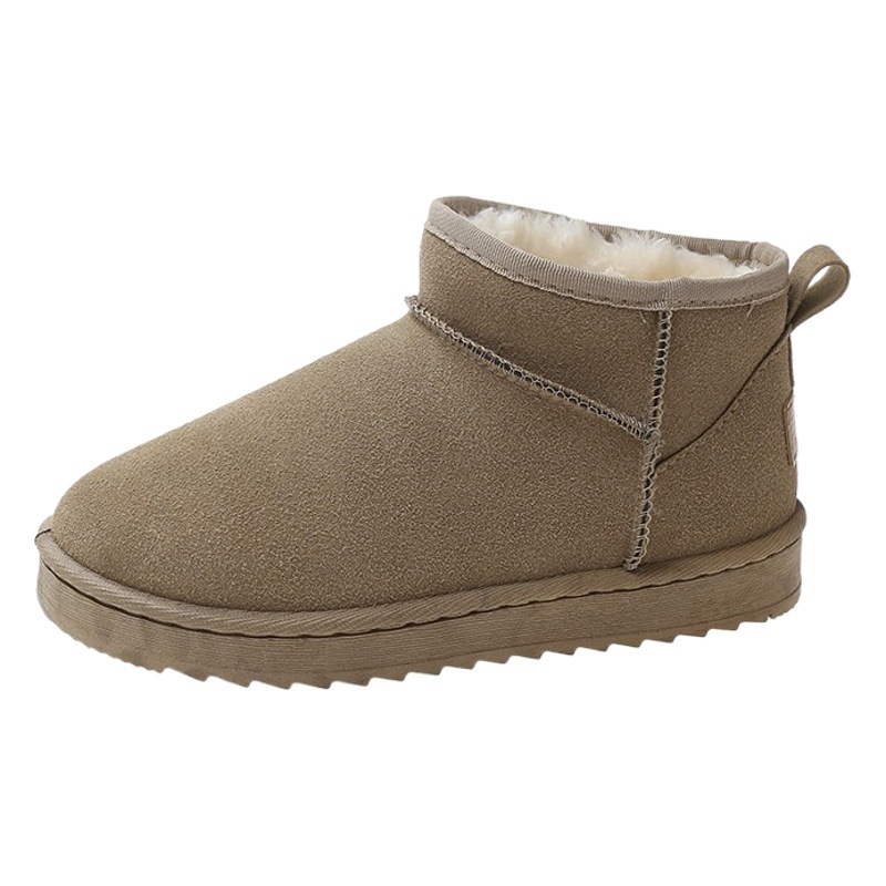 Invierno nuevos zapatos de nieve más el tamaño de comercio exterior plana corta noreste zapatos de algodón hombres forrado de lana gruesa botas de nieve caliente de las mujeres