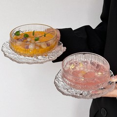 Insネットレッドレストランのガラスのデザートの碗のセットの砂糖の水のアイスクリームのヨーグルトの碗のツバメの巣の軽食の碗の綿の氷の碗