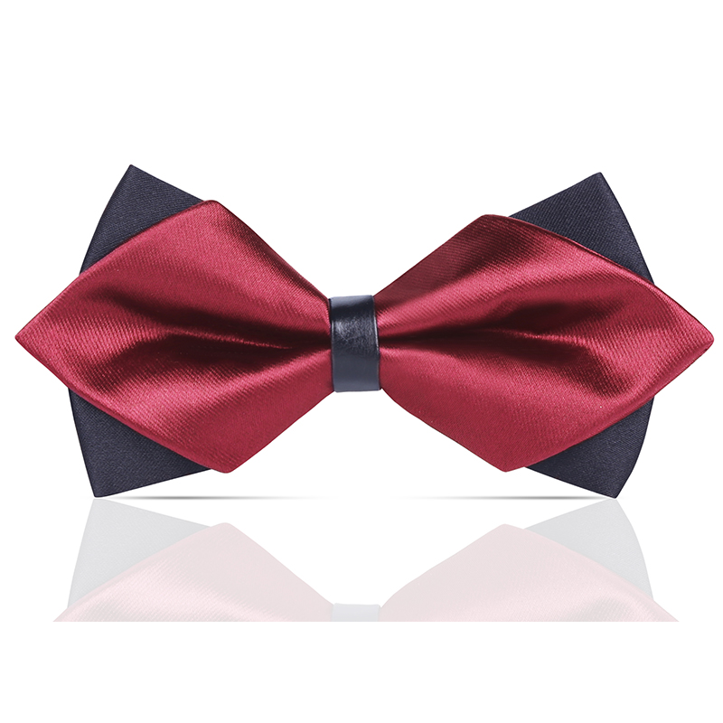 트라이앵글 버건디 글로시 보타이