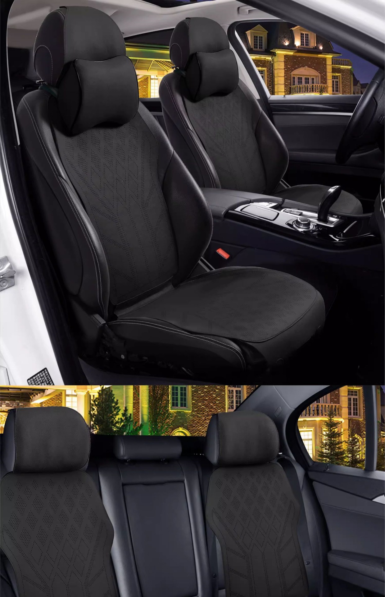 Suitable for 2026 car seat cushions, universal for all seasons, suede leather seat cushion, high-end saddle pad, suede seat cover for summer