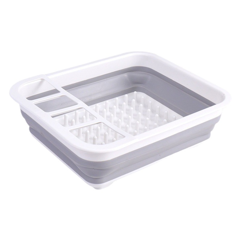Multi-funcional de la cocina de almacenamiento de rack fregadero plato creativo drenaje rack hogar plegable de plástico vajilla de almacenamiento de rack