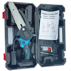 6inch 8inch ハンドヘルド 21V リチウム電池家庭用片手のこぎり屋外伐採ラジオチェーンソーハンドチェーンソーオイルポット付き