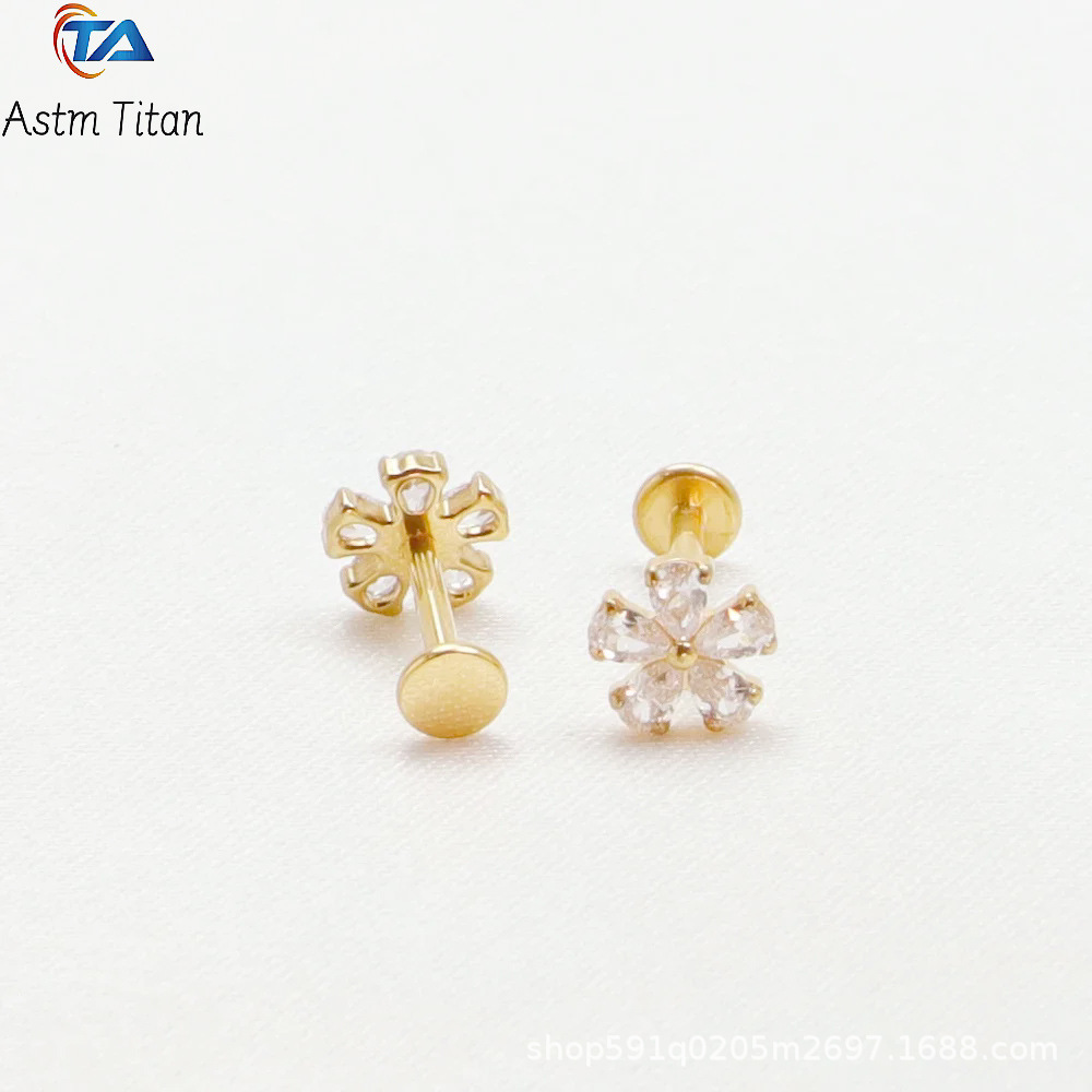 Labret piercing jewelry detail image