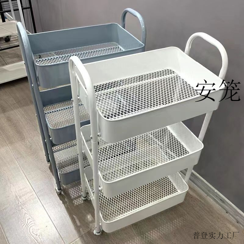 加厚款小推车置物架厨房落地卧室多层婴儿移动浴室收纳储物架批发|undefined