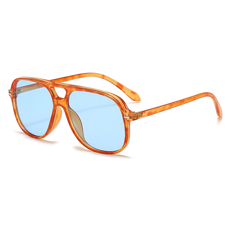 欧美双梁太阳镜男时尚蛤蟆圆框墨镜跨境个性豹纹框眼镜sunglasses|undefined
