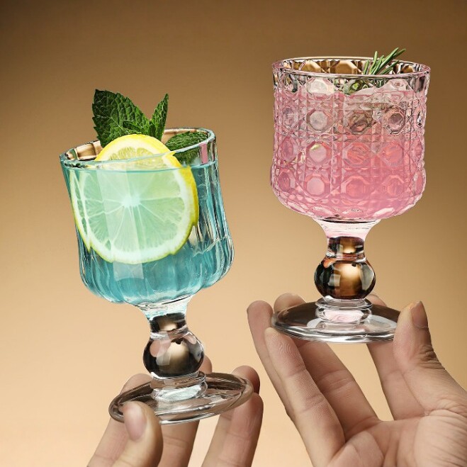 Retro glass cocktail creative wineglass for home use