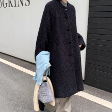 6193新款2025秋冬羊驼圈圈毛呢外套慵懒风中长款小个子羊毛大衣女
