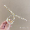 Golden hairgrip, metal advanced shark, hair accessory, crab pin, high-quality style