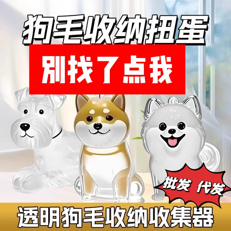 Pet Hair Pendant Cute Puppy Hair Transparent Storage Box Cat and Dog Shape Creative Pendant Keychain