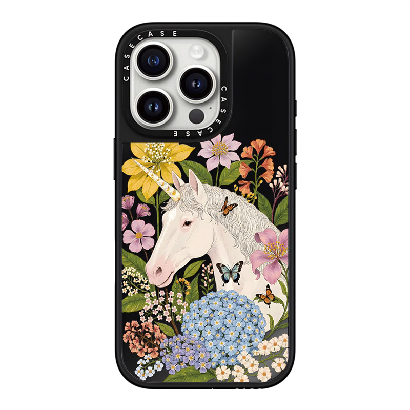 C家联名潮牌花卉独角兽白马适用iphone17手机壳16promax苹果15pro