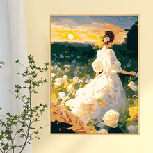 �ɾ�����˿�����ͻ�diy�����ɫ�ֹ��滨԰��Ů�羰�Ͳʻ�װ�λ�