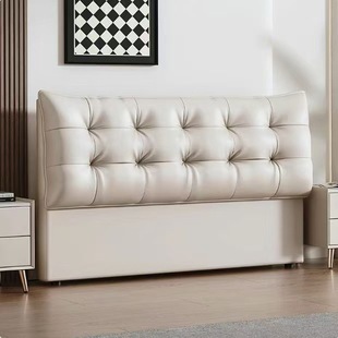 Italian-Style Headboard 2025 New Model Soft Package Simple Modern Solid Wood Single Purchase Bedroom Integrated Floor-Standing Internet Celebrity Light Luxury