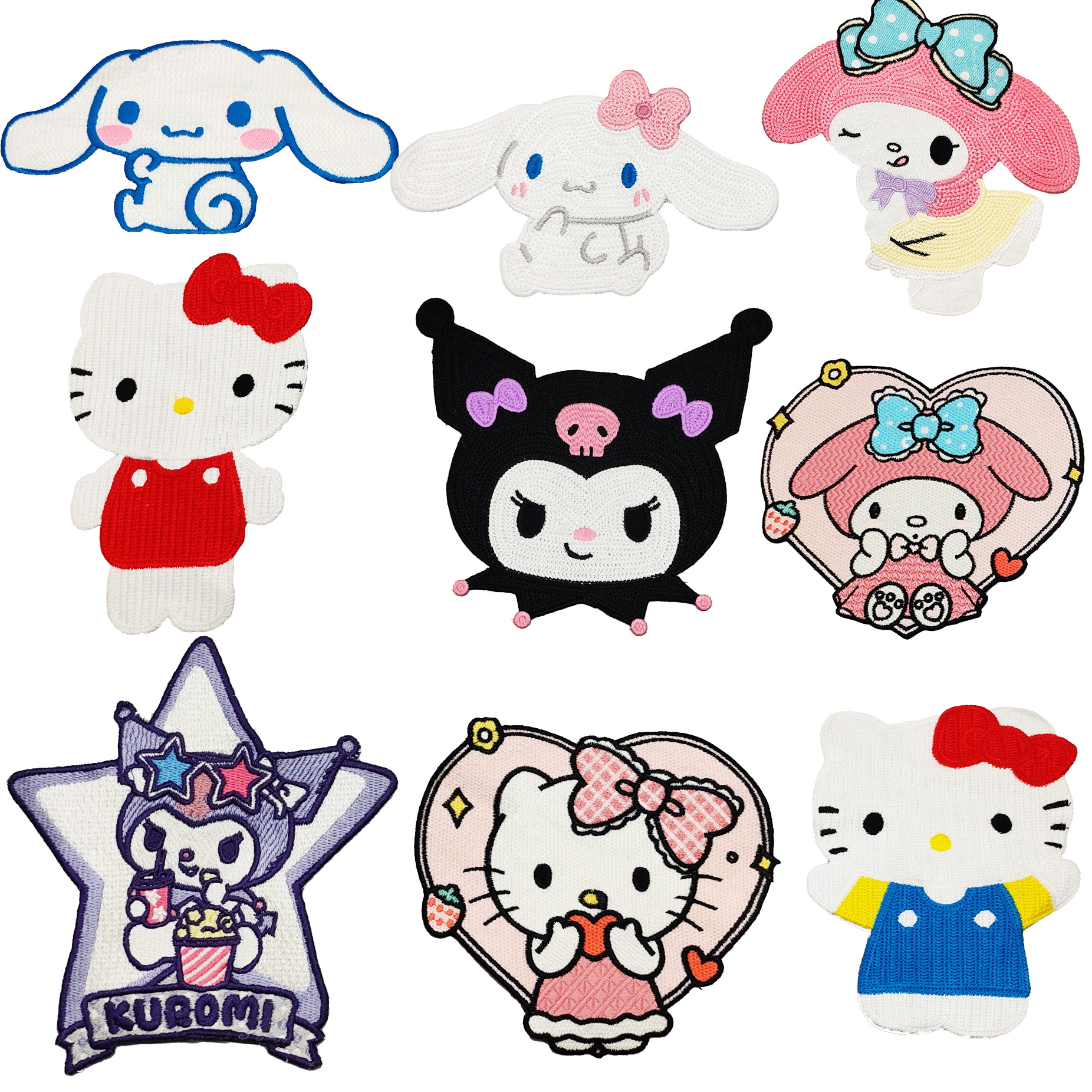 趣味辅料HELLOKITTY系列刺绣布贴补丁服装包包 帽子玉贵狗库洛米