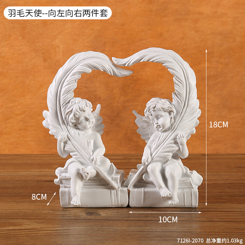 Ángel retro europeo adornos estatuas de yeso de resina americana escultura accesorios de decoración de escritorio de chicas