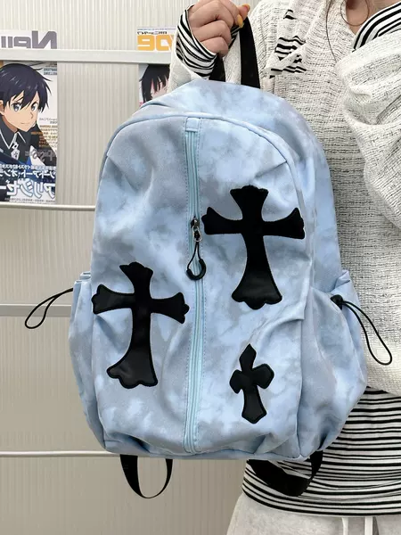 New Versatile Niche Backpack for Middle and High School Students, Large Capacity, Durable, Cross-Shaped Design, Lightweight Commuter Backpack