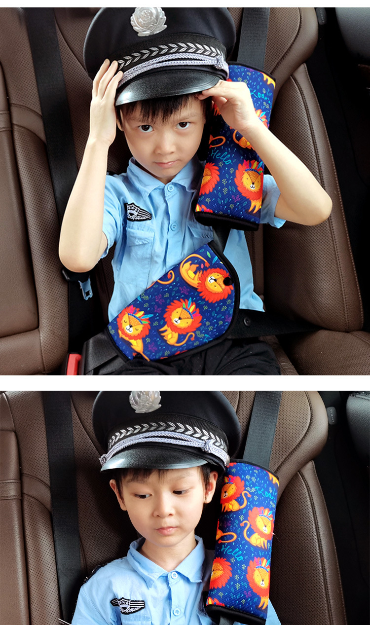 Children's safety belt shoulder pad, cartoon anti-neck-strangling adjuster, car-mounted shoulder pad, extended version