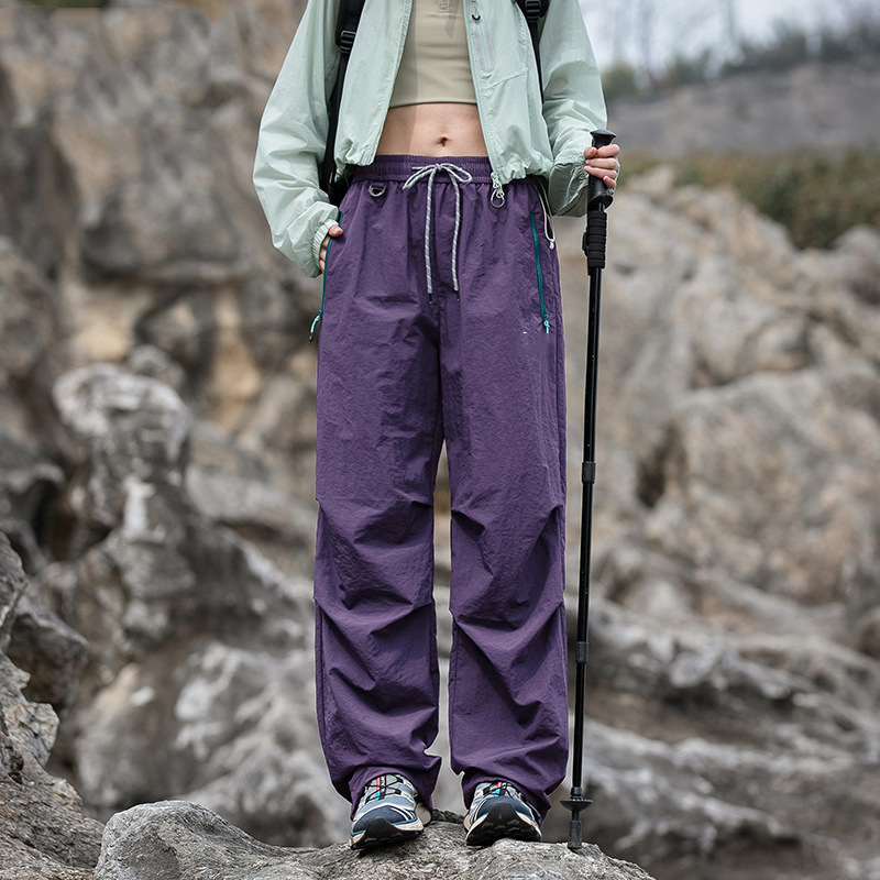 大牌深灰工装裤女2025新款夏户外爬山穿搭速干防晒徒步运动冲锋裤|undefined