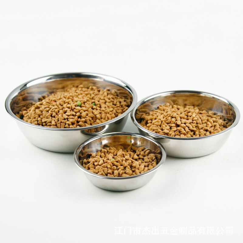 Manufacturer's Ready-Made Cross-Border Stainless Steel Pet Tableware Dog Bowl Drinking Water Plate Cat Food Plate Dog Food Bowl Cat Food Bowl