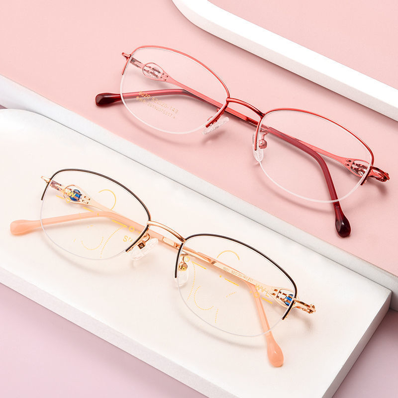 女性用近視および老眼一体型メガネ、遠近両用の累進多焦点メガネ、高精細、超軽量、抗青色光放射老眼鏡|undefined