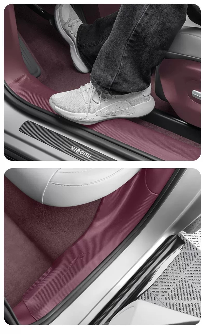 Suitable for Xiaomi Yu7 New Su7 Glue-Free Threshold Strip Carbon Fiber Pattern Upgraded Version Welcome Pedal Anti-Scratch Protective Plate