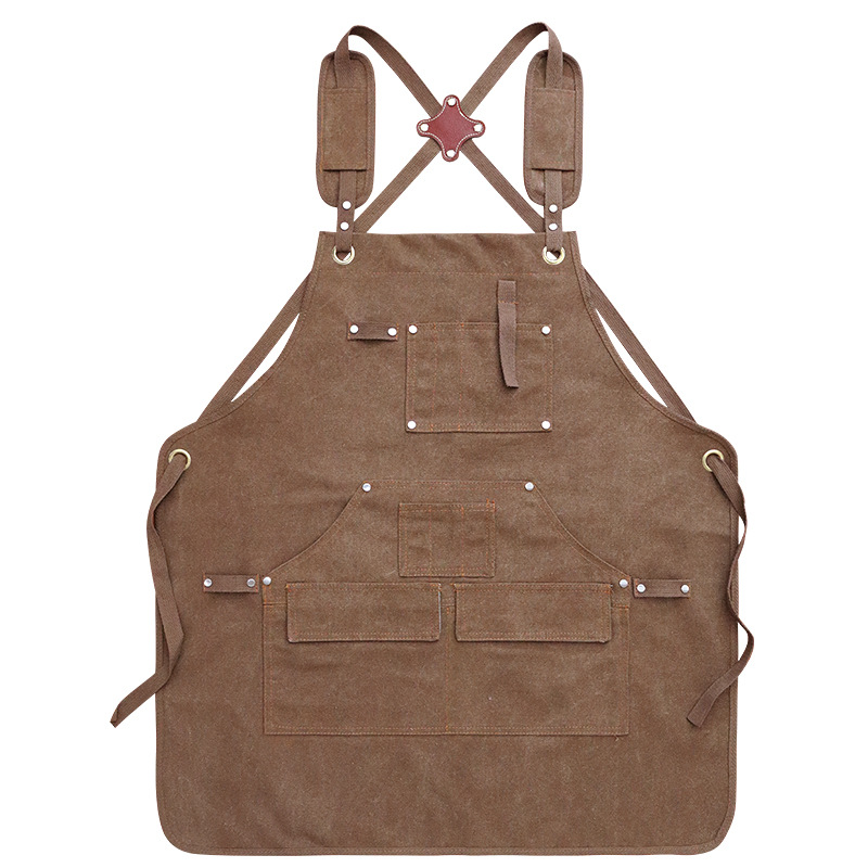 Comercio exterior engrosada lienzo delantal impermeable moderno simple ropa de trabajo estilo industrial hecho a mano electricista carpintería delantal al por mayor