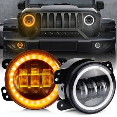30W Angel Eye Duman İşıqları Avtomobil LED İş Fənərləri 4 düym Wrangler