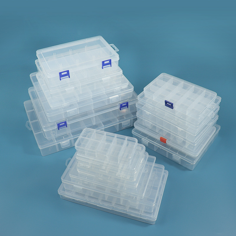 Transparent Plastic 10 Gridss 15 Gridss 24 Gridss Packaging Box Hardware Tool Parts Storage Box Components Fishing Gear Storage Box