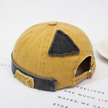 帽子男复古补丁破洞乞丐瓜皮帽女百搭水洗拼接地主帽潮嘻哈雅痞帽