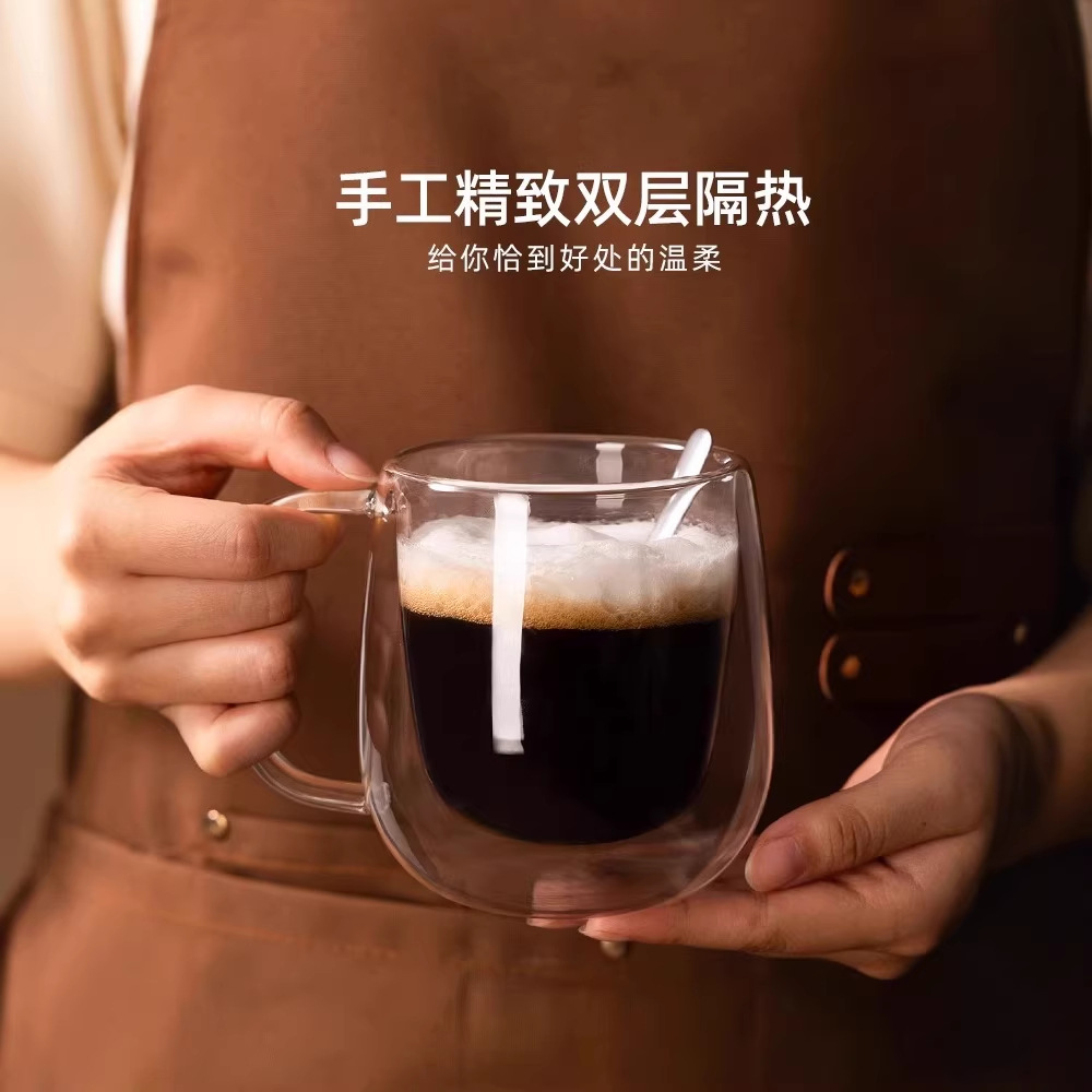 Coffee transparent glass tea cup