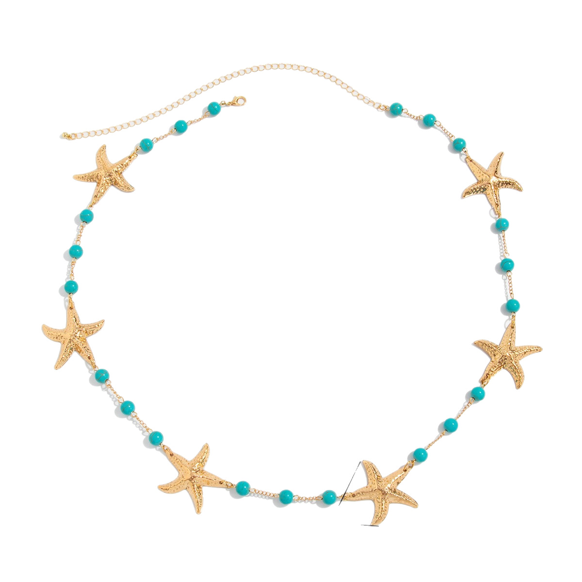 Böhmische Türkis Seestern Bauchkette Für Damen Körperschmuck_voghion.com