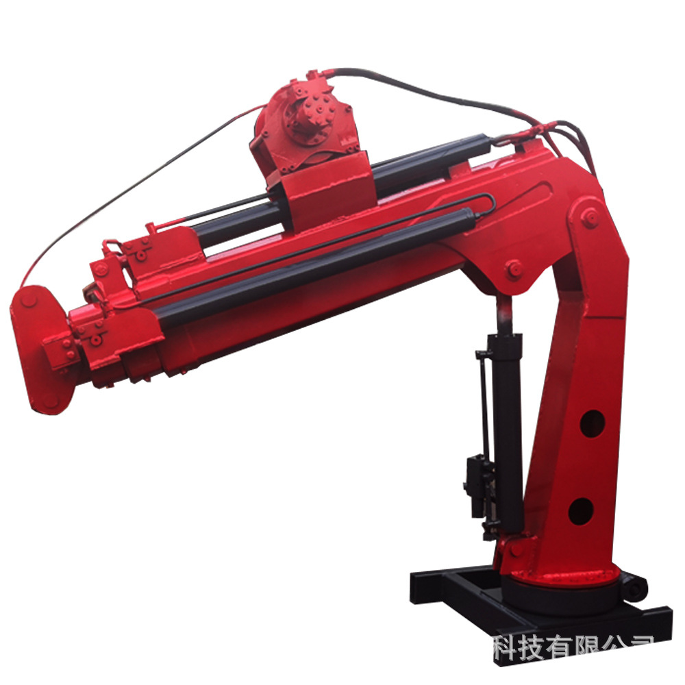 可拆卸油电两用车载货车折臂式起重机 1吨2吨3吨液压旋转折臂吊